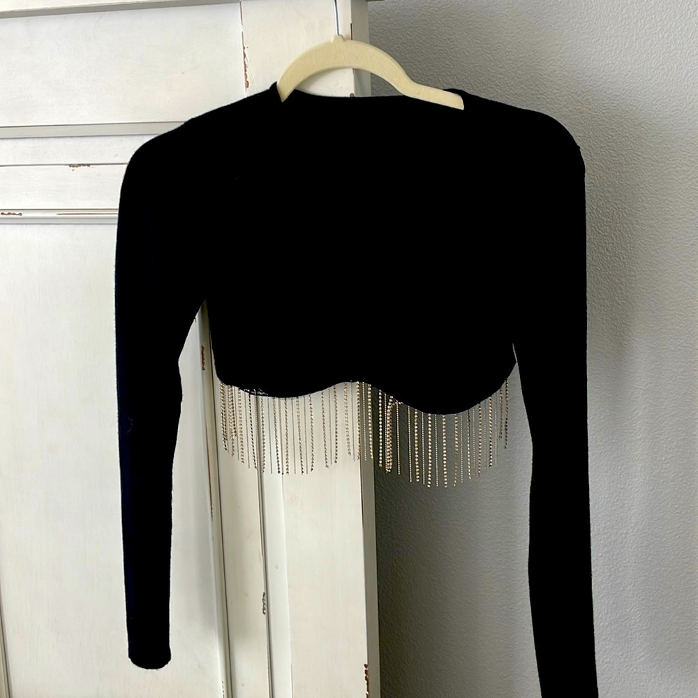 Black cropped top size medium Festival Concert Country